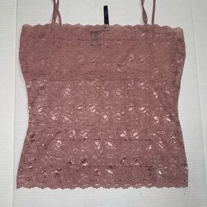 Lace Strapless Top in Brown